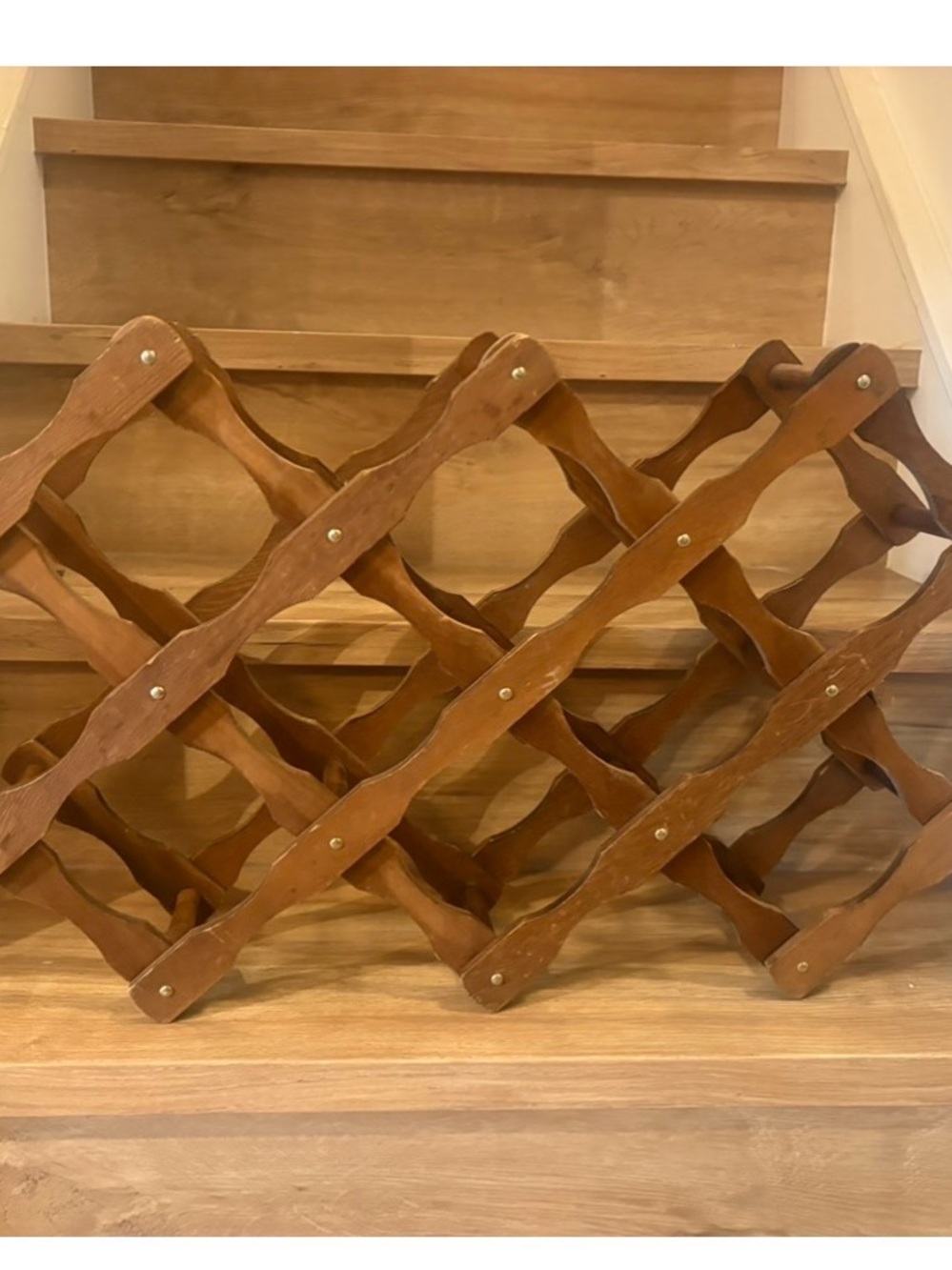 Wooden Expandable Wine Rack - Rustic Brown - Picture 3 of 3